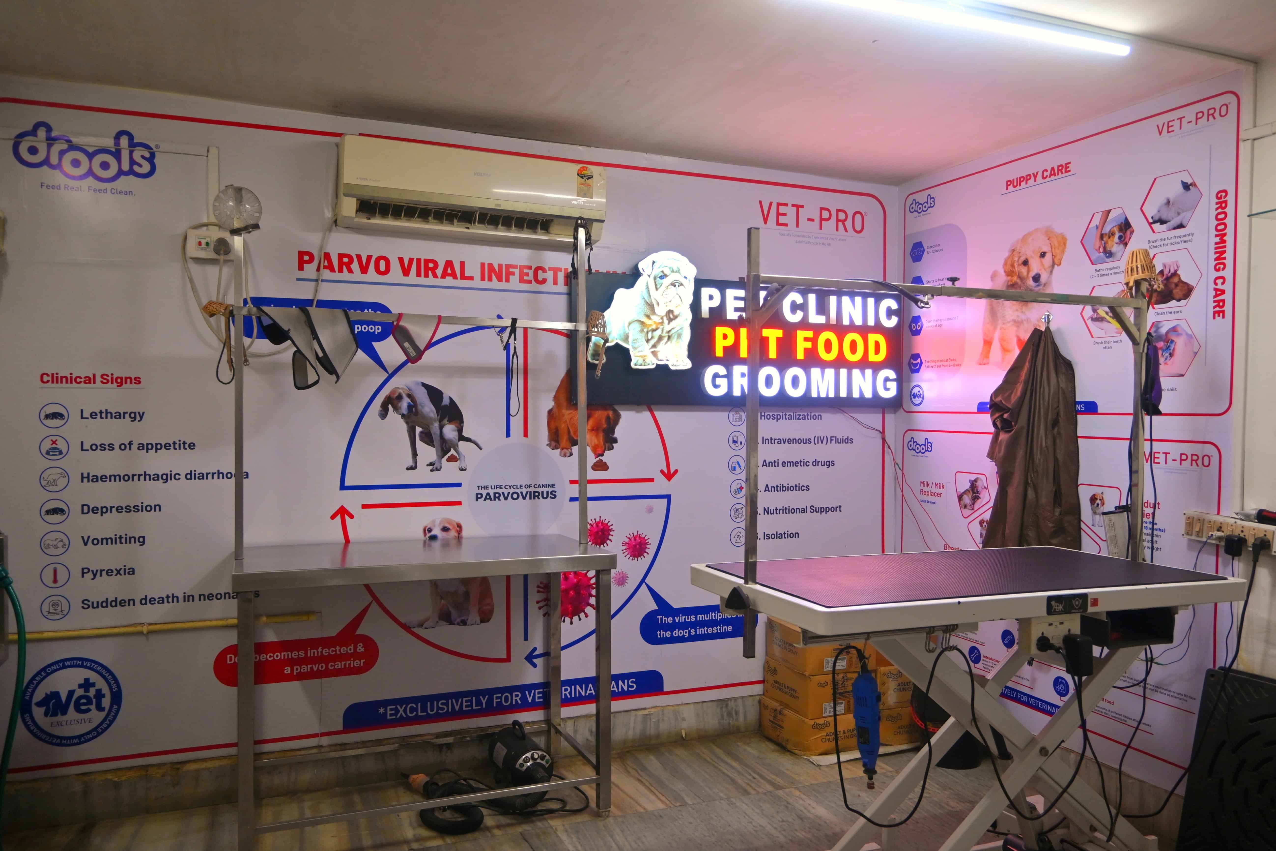 The well-equipped veterinary clinic room at Pets Need in Alipore